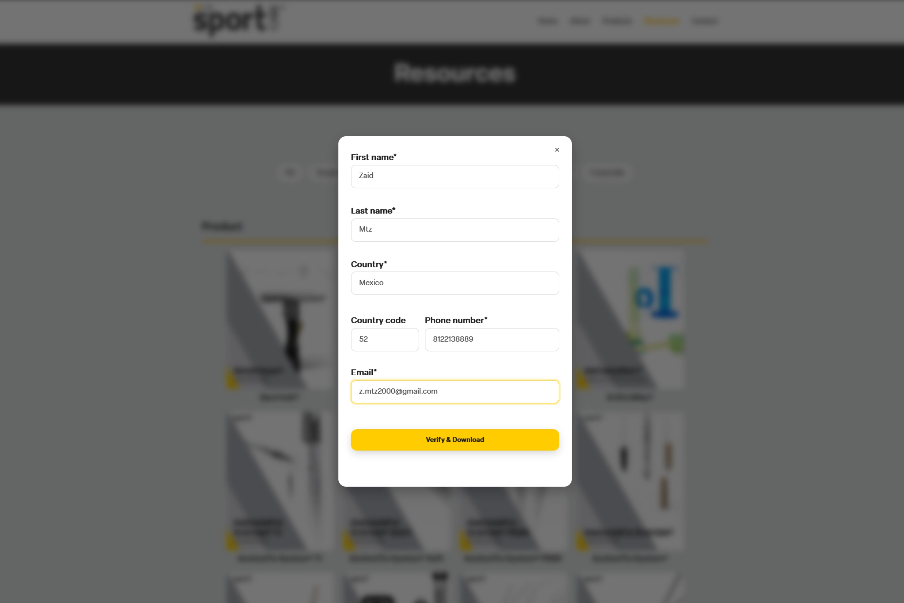 Email-gated form used to request access to protected downloads.